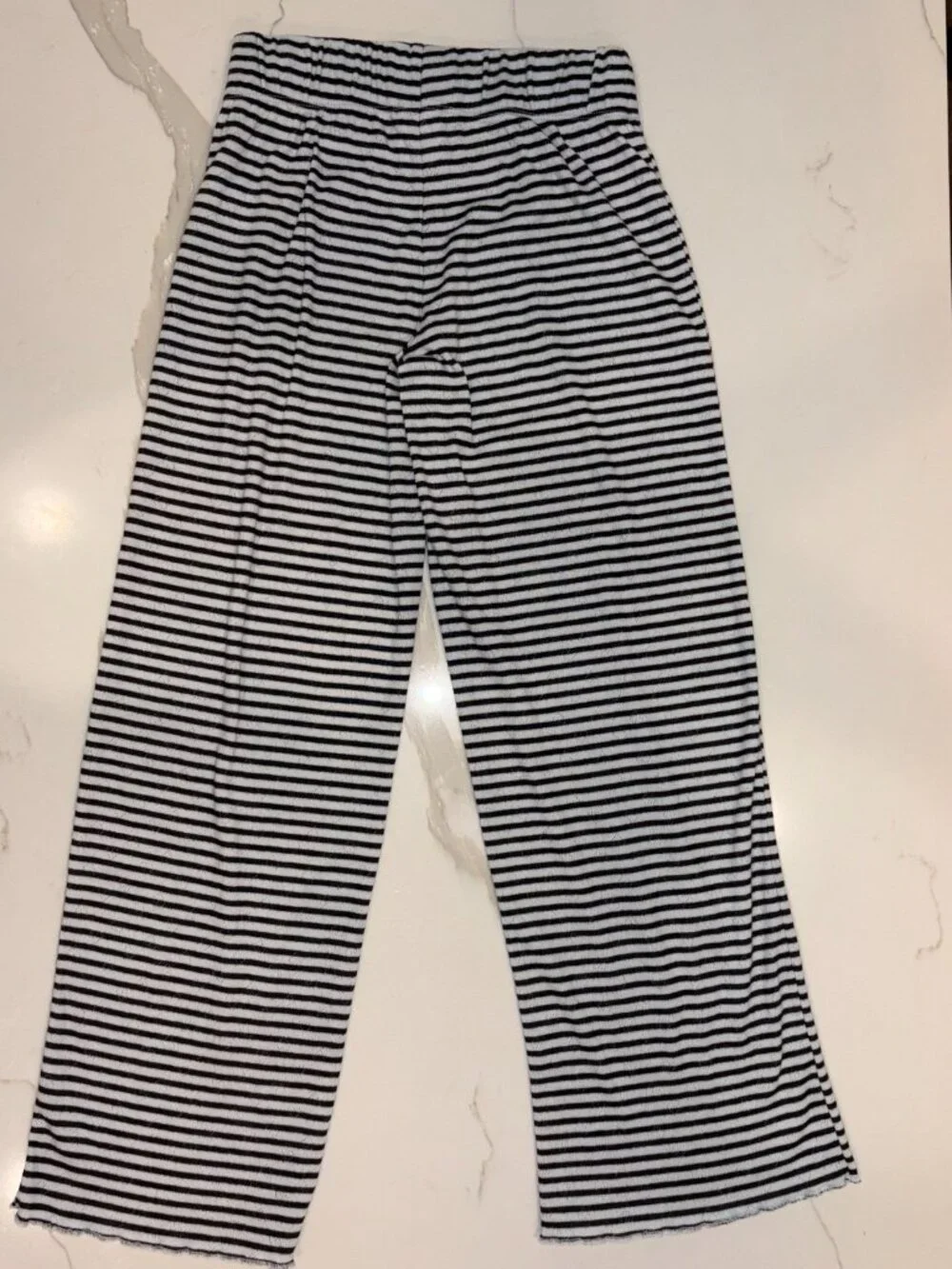 (L) Art Class Girls' Jacquard Striped Tank Top & Pants Pajama Set - Black/White